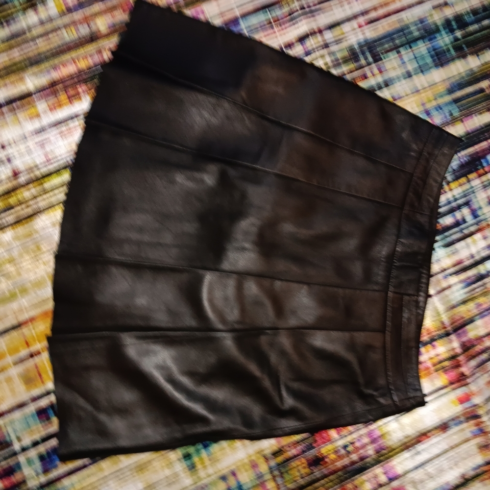 Ann kline leather skirt